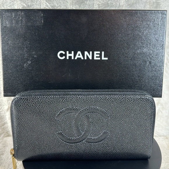 Chanel Caviar Calfskin Leather Zip Around Continental Wallet All Inclusive - Picture 2 of 16